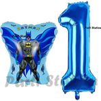 Parti Station Batman Konsept 1 Yaş Balon Set Batman Yarasa Ve Lacivert Rakam Balon Doğum Günü Balon Set