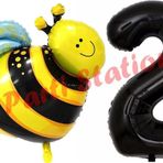 Parti Station Bee Arı Konsept 2 Yaş Balon Set Arı Balon Ve Siyah Rakam Balon Doğum Günü Balon Set