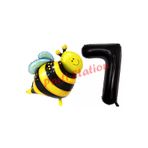 Parti Station Bee Arı Konsept 7 Yaş Balon Set Arı Balon ve Siyah Rakam Balon Doğum Günü Balon Set