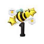 Parti Station Bee Arı ve Papatya Konsept 1 Yaş Balon Set Arı Balon ve Siyah Rakam Balon Doğum Günü Balon Set