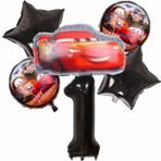 Parti Station Cars Arabalar Şimşek Mcqueen Yarış Arabası Konsept 1 Yaş Balon Doğum Günü Set Yaş Balon Set