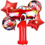 Parti Station Cars Arabalar Şimşek Mcqueen Yarış Arabası Konsept 1 Yaş Balon Set Cars Arabalar Doğum Günü Set