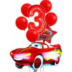 Parti Station Cars Arabalar Şimşek Mcqueen Yarış Arabası Konsept 3 Yaş Balon Set Cars Arabalar Doğum Günü Set