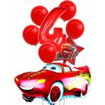Parti Station Cars Arabalar Şimşek Mcqueen Yarış Arabası Konsept 4 Yaş Balon Set Cars Arabalar Doğum Günü Set