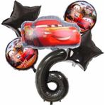 Parti Station Cars Arabalar Şimşek Mcqueen Yarış Arabası Konsept 6 Yaş Balon Doğum Günü Set Yaş Balon Set