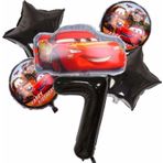 Parti Station Cars Arabalar Şimşek Mcqueen Yarış Arabası Konsept 7 Yaş Balon Doğum Günü Set Yaş Balon Set