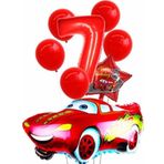 Parti Station Cars Arabalar Şimşek Mcqueen Yarış Arabası Konsept 7 Yaş Balon Set Cars Arabalar Doğum Günü Set