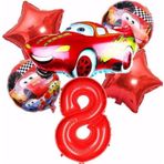 Parti Station Cars Arabalar Şimşek Mcqueen Yarış Arabası Konsept 8 Yaş Balon Set Cars Arabalar Doğum Günü Set