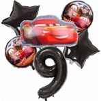 Parti Station Cars Arabalar Şimşek Mcqueen Yarış Arabası Konsept 9 Yaş Balon Doğum Günü Set Yaş Balon Set