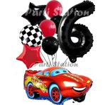 Parti Station Cars Şimşek Mcqueen Yarış Arabası Konsept 6 Yaş Balon Set Cars Arabalar Doğum Günü Balon Set