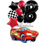 Parti Station Cars Şimşek Mcqueen Yarış Arabası Konsept 8 Yaş Balon Set Cars Arabalar Doğum Günü Balon Set