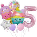 Parti Station Cupcake Dondurma 5 Yaş Balon Set Şeker Dondurma Candy Balon İce Cream Konsept Doğum Günü Balon Set