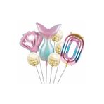 Parti Station Deniz Kızı 0 Yaş Kuyruk Folyo Balon Set Deniz Kızı Konsept Doğum Günü Set Yaş Balon Set