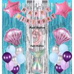 Parti Station Deniz Kızı 9 Yaş Doğum Günü Konsept Balon Set Mermaid Balloon Set Deniz Kızı Günü Seti