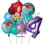 Parti Station Deniz Kızı Ariel 4 Yaş Mor Renk Balon Set Little Mermaid Balloon Set Deniz Kızı Ariel Doğum Günü Set