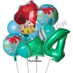 Parti Station Deniz Kızı Ariel 4 Yaş Yeşil Renk Balon Set Little Mermaid Balloon Deniz Kızı Ariel Doğum Günü Set
