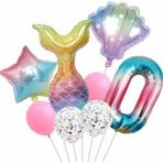 Parti Station Deniz Kızı Konsept 0 Yaş Balon Deniz Kızı Doğum Günü Set Yaş Balon