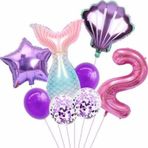 Parti Station Deniz Kızı Konsept 2 Yaş Balon Deniz Kızı Doğum Günü Set Yaş Balon Set