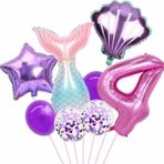 Parti Station Deniz Kızı Konsept 4 Yaş Balon Deniz Kızı Doğum Günü Set Yaş Balon Set