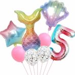 Parti Station Deniz Kızı Konsept 5 Yaş Balon Deniz Kızı Doğum Günü Set Yaş Balon