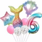 Parti Station Deniz Kızı Konsept 6 Yaş Balon Deniz Kızı Doğum Günü Set Yaş Balon