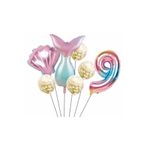 Parti Station Deniz Kızı Kuyruk 9 Yaş Folyo Balon Set PSDENİZYAS