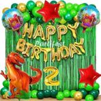 Parti Station Dinazor 2 Yaş Balon Seti Dinosaur Konsept Helyum Balon Set Dinazor Doğum Günü Set