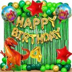 Parti Station Dinazor 4 Yaş Balon Seti Dinosaur Konsept Helyum Balon Set Dinazor Doğum Günü Set
