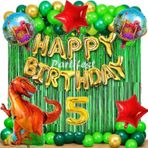 Parti Station Dinazor 5 Yaş Balon Seti Dinosaur Konsept Helyum Balon Set Dinazor Doğum Günü Set