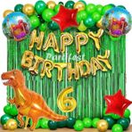 Parti Station Dinazor 6 Yaş Balon Seti Dinosaur Konsept Helyum Balon Set Dinazor Doğum Günü Set