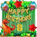 Parti Station Dinazor 8 Yaş Balon Seti Dinosaur Konsept Helyum Balon Set Dinazor Doğum Günü Set