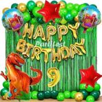 Parti Station Dinazor 9 Yaş Balon Seti Dinosaur Konsept Helyum Balon Set Dinazor Doğum Günü Set