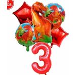 Parti Station Dinazor Konsept 3 Yaş Balon Set Dinazor T-Rex Konsept Doğum Günü Set Yaş Balon Set