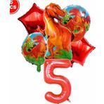 Parti Station Dinazor Konsept 5 Yaş Balon Set Dinazor T-Rex Konsept Doğum Günü Set Yaş Balon Set