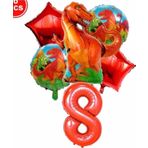Parti Station Dinazor Konsept 8 Yaş Balon Set Dinazor T-Rex Konsept Doğum Günü Set Yaş Balon Set