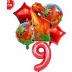 Parti Station Dinazor Konsept 9 Yaş Balon Set Dinazor T-Rex Konsept Doğum Günü Set Yaş Balon Set