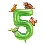 Parti Station Dinozor Yeşil 5 Yaş Doğum Günü Balon Set PSYSLDİNO