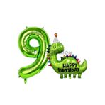 Parti Station Dinozor Yeşil 9 Yaş Balon Set PSHBDİNOY