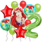 Parti Station Disney Prensesi Deniz Kızı Prenses Ariel Konsept 2 Yaş Doğum Günü Balon Set Aquaman Ariel Balon Set