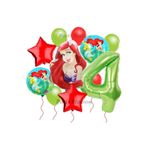Parti Station Disney Prensesi Deniz Kızı Prenses Ariel Konsept 4 Yaş Doğum Günü Balon Set Aquaman Ariel Balon Set