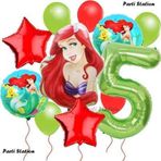 Parti Station Disney Prensesi Deniz Kızı Prenses Ariel Konsept 5 Yaş Doğum Günü Balon Set Aquaman Ariel Balon Set
