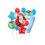 Parti Station Disney Prensesi Deniz Kızı Prenses Ariel Konsept 7 Yaş Doğum Günü Balon Set Aquaman Ariel Balon Set