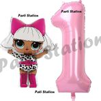Parti Station Diva Lol Bebek 1 Yaş Balon Ve Pembe Rakam Balon Doğum Günü Parti Set