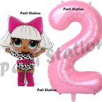 Parti Station Diva Lol Bebek 2 Yaş Balon Ve Pembe Rakam Balon Doğum Günü Parti Set