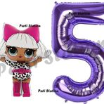 Parti Station Diva Lol Bebek 5 Yaş Balon Ve Mor Rakam Balon Doğum Günü Parti Set