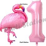Parti Station Flamingo Balon 1 Yaş Doğum Günü Balon Set Flamingo Konsept Balon Ve Pembe Rakam Balon Doğum Günü Set