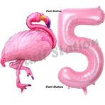 Parti Station Flamingo Balon 5 Yaş Doğum Günü Balon Set Flamingo Konsept Balon Ve Pembe Rakam Balon Doğum Günü Set