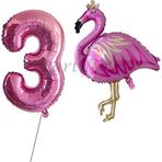 Parti Station Flamingo Balon Set Flamingo Folyo Balon Set Konsept Doğum Günü Set 3 Yaş Balon
