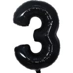 Parti Station Folyo Balon Siyah 3 Rakamı 34 Inç 80 Cm