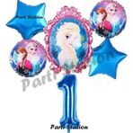 Parti Station Frozen Balon 1 Yaş Doğum Günü Set Frozen Elsa Karlar Ülkesi Konsept Balon Ve Rakam Balon
